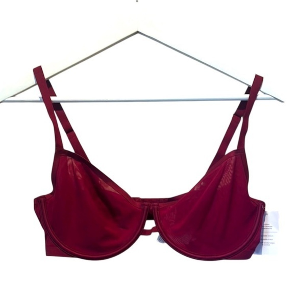 New Auden Women’s Burgundy Wine Unlined Demi Coverage Underwire Bra Size 36D NWT
